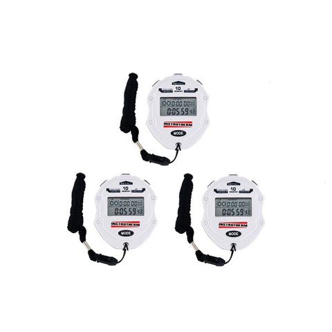 Kit 3 Cronômetro Digital 99 Lap Split 10 Memórias Relógio Calendário Alarme Contador Temporizador Cd