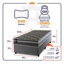 Ver imagem 3 de Conjunto Box Baú Solteirão Miami Cinza 96x203x69 Espuma D33