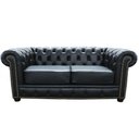 Ver imagem 1 de Sofá 2 Lugares com Pés Madeira Couro Preto Gran Belo