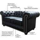 Ver imagem 2 de Sofá 2 Lugares com Pés Madeira Couro Preto Gran Belo