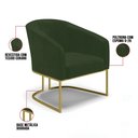 Ver imagem 3 de Poltrona Sala Decorativa Kit 2 Stella Base Industrial Dourada Sintético Pu Verde D03 - D’Rossi