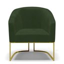 Ver imagem 5 de Poltrona Sala Decorativa Kit 2 Stella Base Industrial Dourada Sintético Pu Verde D03 - D’Rossi