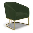 Ver imagem 6 de Poltrona Sala Decorativa Kit 2 Stella Base Industrial Dourada Sintético Pu Verde D03 - D’Rossi