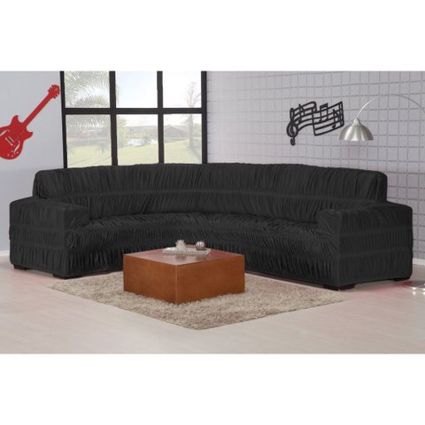 Capa para Sofá de Canto 5 e 6 Lugares - Preto