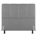 Ver imagem 1 de Cabeceira Cama Box Casal Queen Size Amber 160cm Estofada Linho Cinza Claro - Abmaza