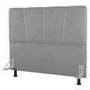 Ver imagem 2 de Cabeceira Cama Box Casal Queen Size Amber 160cm Estofada Linho Cinza Claro - Abmaza