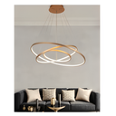 Ver imagem 4 de Lustre Led Moderno Pendente Anéis Led 89w 3 Arcos Cor Dourado - Brinovar
