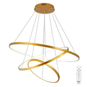 Ver imagem 1 de Lustre Led Moderno Pendente Anéis Led 89w 3 Arcos Cor Dourado - Brinovar