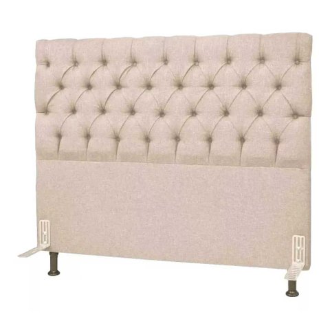 Cabeceira Cama Box Queen 1,6 M Casal Estofada Almofadada Lisboa:corino Bege Claro