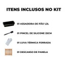 Ver imagem 2 de Forma de Pão Retangular Média Antiaderente 1,3l + Luva Térmica + Pincel Preto + Descanso de Panela Q