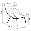 Ver imagem 4 de Kit 2 Poltronas Abel Base de Ferro Dourada Veludo Bege