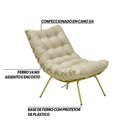 Ver imagem 3 de Kit 2 Poltronas Abel Base de Ferro Dourada Veludo Bege