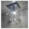 Lustre de Cristal Legítimo K9 Base Inox 20x20 Cm 30 Cm Altura Soq E27 - Transparente - 2