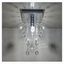 Ver imagem 4 de Lustre de Cristal Legítimo K9 Base Inox 20x20 Cm 30 Cm Altura Soq E27 - Transparente