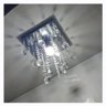 Lustre de Cristal Legítimo K9 Base Inox 20x20 Cm 30 Cm Altura Soq E27 - Transparente - 4