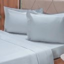 Ver imagem 2 de Jogo de Cama Casal 200 Fios Liso 4 Pçs 100% Algodão 140x190x35cm Cinza Fog