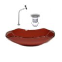Ver imagem 1 de Cuba de Vidro Abaulada 51cm Vermelho Cereja + Valvula + Torneira