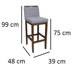 Kit 3 Banqueta para Cozinha Americana Gourmet Prata Larissa Soberati Banqueta para Cozinha Americana - 6