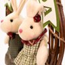 Guirlanda de Páscoa Casal de Coelhos Enfeite Decoração 40x36cm - 5
