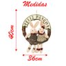 Guirlanda de Páscoa Casal de Coelhos Enfeite Decoração 40x36cm - 2
