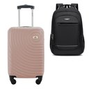 Ver imagem 1 de Kit Mala de Bordo Viagem 10kg Rodas 360º Rígida Abs Cadeado Segredo Gladiador A7mb com Mochila Execu