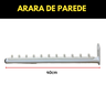 Kit Duas Araras Rt Fixas de Parede Cabideiros 40cm Aço Reforçado Práticos Organização de Roupas - 3