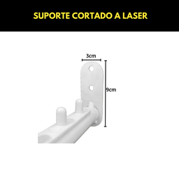 Kit Duas Araras Rt Fixas de Parede Cabideiros 40cm Aço Reforçado Práticos Organização de Roupas - 4