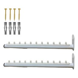 Kit Duas Araras Rt Fixas de Parede Cabideiros 40cm Aço Reforçado Práticos Organização de Roupas - 1