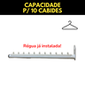 Kit Duas Araras Rt Fixas de Parede Cabideiros 40cm Aço Reforçado Práticos Organização de Roupas - 5
