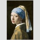 Ver imagem 2 de Quadro Vermeer Moça Tela Moldura Preta 45X30Cm