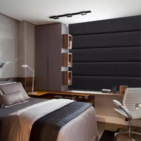 Persiana Romana Blackout Vancouver Preto - Requinte Pinpoint 2,16m até 2,41m 3,1m até 3,39m