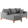 Sofá Beny com Chaise Esquerda, 3 Lugares, Estofado em Linho, Base em Madeira, 1,40x2,00. (cinza) - 2