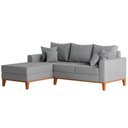 Ver imagem 4 de Sofá Beny com Chaise Esquerda, 3 Lugares, Estofado em Linho, Base em Madeira, 1,40x2,00.
