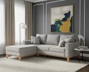 Ver imagem 1 de Sofá Beny com Chaise Esquerda, 3 Lugares, Estofado em Linho, Base em Madeira, 1,40x2,00.