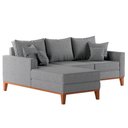 Ver imagem 2 de Sofá Beny com Chaise Esquerda, 3 Lugares, Estofado em Linho, Base em Madeira, 1,40x2,00.
