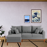 Sofá Beny com Chaise Esquerda, 3 Lugares, Estofado em Linho, Base em Madeira, 1,40x2,00. (cinza) - 1