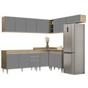 Ver imagem 1 de Armário de Cozinha Modulado de Canto 7 Peças Cp22 Balcão sem Tampo Castanho/cinza - Lumil Lumil Móve