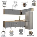 Ver imagem 3 de Armário de Cozinha Modulado de Canto 7 Peças Cp22 Balcão sem Tampo Castanho/cinza - Lumil Lumil Móve