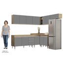 Ver imagem 5 de Armário de Cozinha Modulado de Canto 7 Peças Cp22 Balcão sem Tampo Castanho/cinza - Lumil Lumil Móve