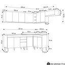 Ver imagem 4 de Armário de Cozinha Modulado de Canto 7 Peças Cp22 Balcão sem Tampo Castanho/cinza - Lumil Lumil Móve