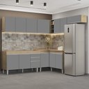 Ver imagem 2 de Armário de Cozinha Modulado de Canto 7 Peças Cp22 Balcão sem Tampo Castanho/cinza - Lumil Lumil Móve
