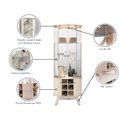 Ver imagem 5 de Cristaleira para Sala de Jantar 4 Portas Vidro Curvo com Espelho Led e Nicho Garrafeiro Marina