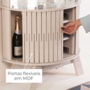 Ver mais imagens de Cristaleira para Sala de Jantar 4 Portas Vidro Curvo com Espelho Led e Nicho Garrafeiro Marina