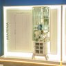 Cristaleira para Sala de Jantar 4 Portas Vidro e Curva com Espelho Led e Nicho Garrafeiro Marina - 13