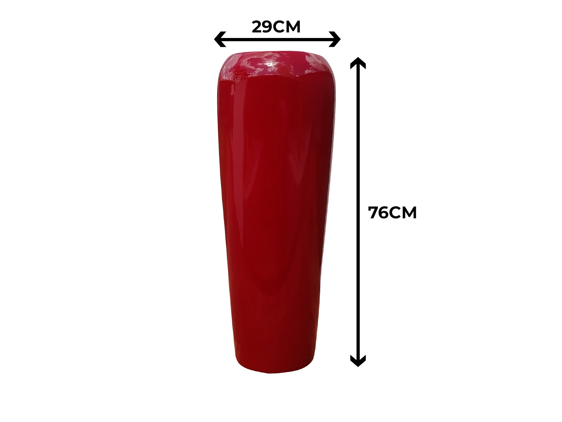 Vaso Vitrificado Fibra De Vidro Estilo Vietnamita 76x29cm Vermelho - 3