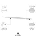 Ver imagem 3 de Prateleira Flutuante de Quarto Infantil Kit 3 Suporte Invisível 68cm Yara Branco - Lumil Lumil Móvei