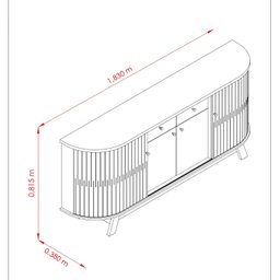 Buffet Aparador para Sala de Estar Monaco - 3
