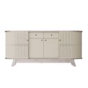 Ver imagem 3 de Aparador Buffet para Sala de Jantar 2 Portas Flexíveis Curvo 2 Gavetas Monaco Branco/Calacata/Off White
