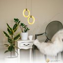 Ver imagem 3 de Luminária de Teto Pendente Mercúrio Redondo Dourado Led 3 em 1 Multicor 7w Bivolt