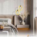 Ver imagem 4 de Luminária de Teto Pendente Mercúrio Redondo Dourado Led 3 em 1 Multicor 7w Bivolt